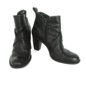 Born Black Leather Heeled Boots Size 8.5